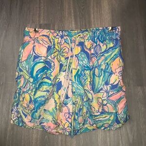 Lilly Pulitzer Capri Swim Trunks Size Small‎ Tropical Floral Beach Shorts